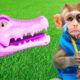 Monkey Baby Bin Bin vs Dog Amee stuck animal revolt