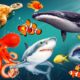 Sea animals - Dolphin, shark, whale, clownfish, octopus, crayfish, crab..