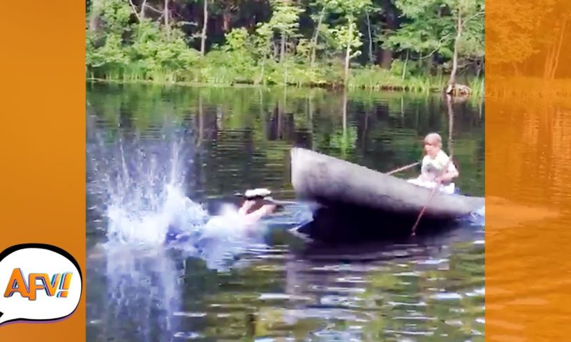 Watch His Dive FLIP The Whole BOAT! 😂 | Best Funny Fails | AFV 2021