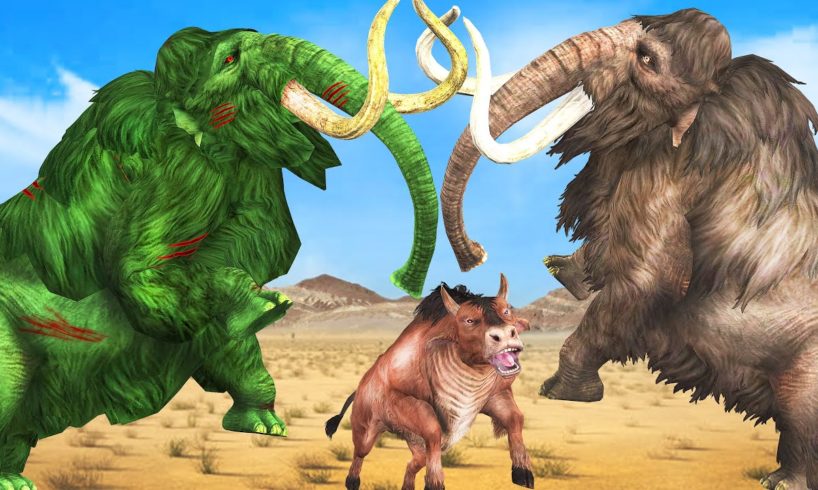 Zombie Mammoth vs Mammoth Elephant Saved Buffalo Smilodon Animal Fight Mammoth Animal Epic Battle