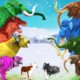 10 Zombie Mammoths vs Cow Cartoon Fight Cow Saved By Woolly Mammoth Elephant Animal Fights Videos