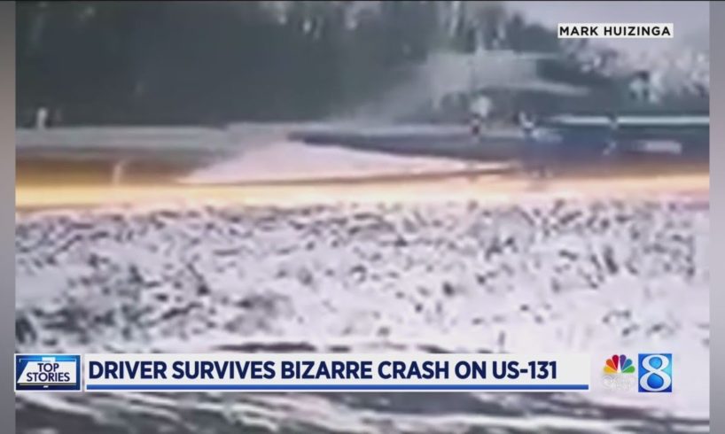 Driver survives bizarre crash on US-131
