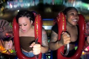 Girls passing out #22 funny slingshot ride