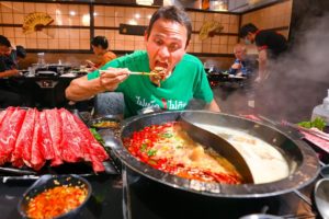 Insane Sichuan Chinese Food!! BEST SPICY HOT POT + Dino Mala Ribs in Los Angeles!!