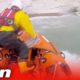 Lifeboat team rescues dog that survived 100ft cliff fall