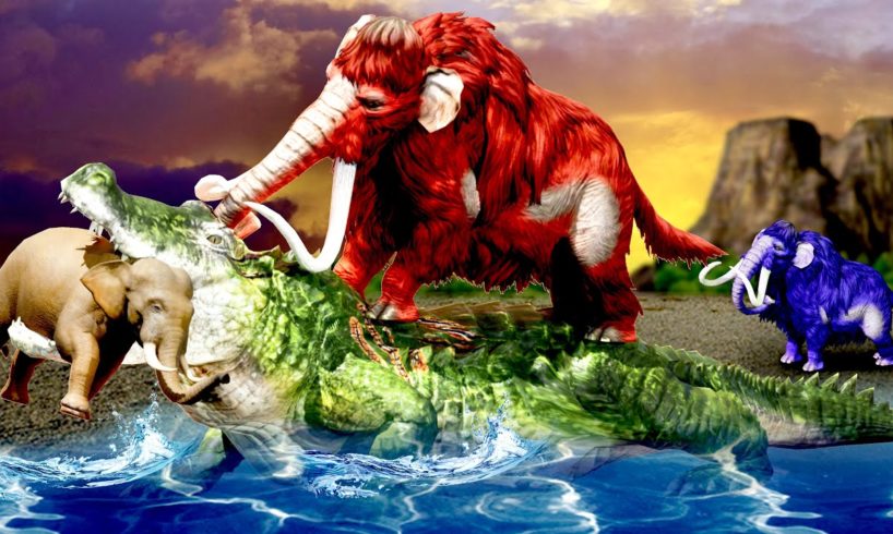 Mammoth Zombie Crocodile Fight Animal Fight Mammoth Saved By T-rex Wild Animal Fights Videos