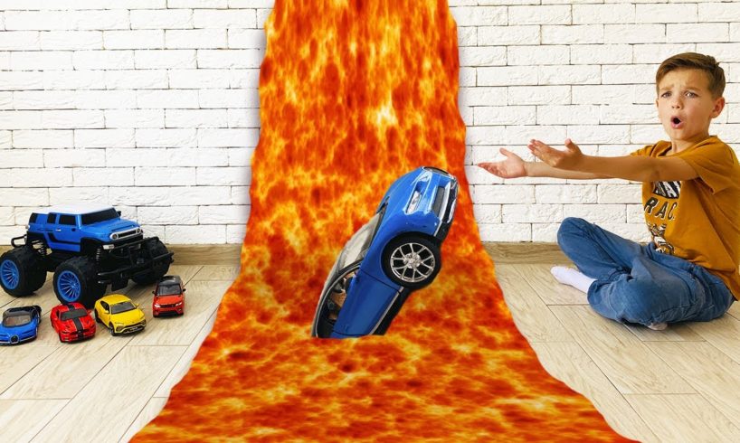 Mark rescues his kids cars from lava