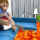 Monkey Baby Bon Bon drives his car to the garden and eats fruit ice cream with the puppy