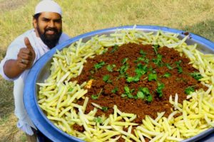 Mutton kheema on Frenchfries || French fries with mutton kheema || Nawabs kitchen