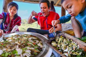 Rare VILLAGE FOOD Thailand!! Fishing + Cooking in Asian Mountains!! | Amazing Karen People