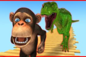 Temple run Funny monkey run away and fight with T-rex clan 5Titan T-Rex Run away Funny Monkey