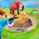 Zombie Elephant vs Zombie Lion Fight Cow Cartoon Saved By Woolly Mammoth Elephant Animal Fights