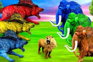 10 Hyena vs Lion Wild Animal Fights Baby Lion Saved By Woolly Mammoth Elephant Giant Animal Battle