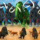 10 Zombie Mammoths vs Woolly Mammoths Giant Animal Fights Cow Cartoon Saved By Woolly Mammoth Video