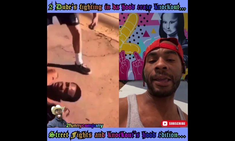 2 Dude’s fighting in da hood …Wild crazy knockout,,,,18+🔥🔥🔥