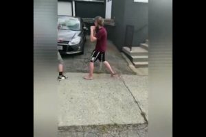 Crazy Hood Fight - Fight with his Neighboor - H-Fight Scene