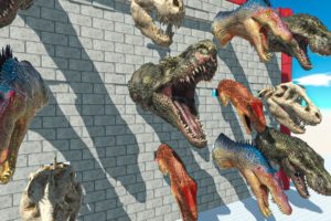 Dinosaur Heads on the Wall - Animal Revolt Battle Simulator