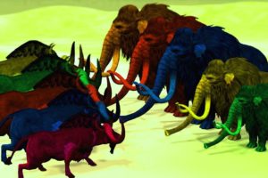 Five Zombie Mammoths Vs five Zombie Bull Fight | Animal Fights Videos