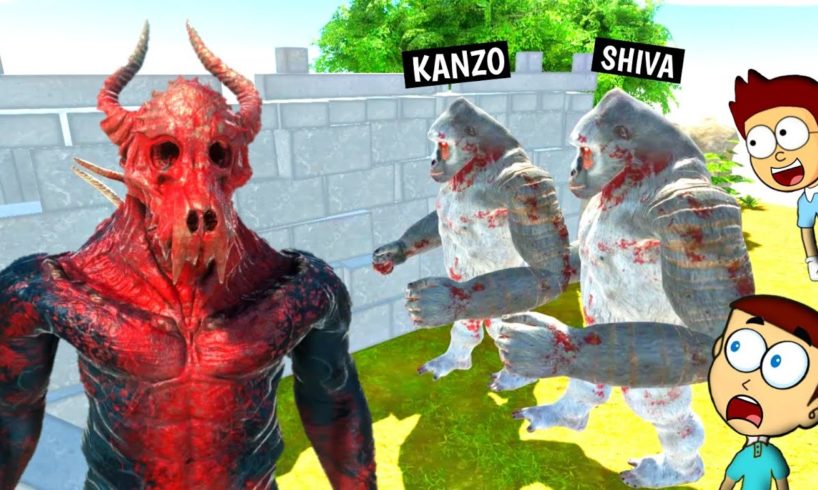 Gaint Gorilla vs The Demon King - Animal Revolt Battle Simulator | Shiva and Kanzo Gameplay
