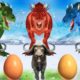 Giant Dinosaur vs 3 Zombie Buffalo Fight Cow Cartoon Rescue Saved by Woolly Mammoth Animal Fights