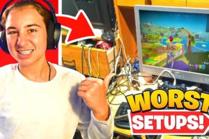 I Reacted To My Viewers WORST Fortnite Gaming Setups! (TERRIBLE)