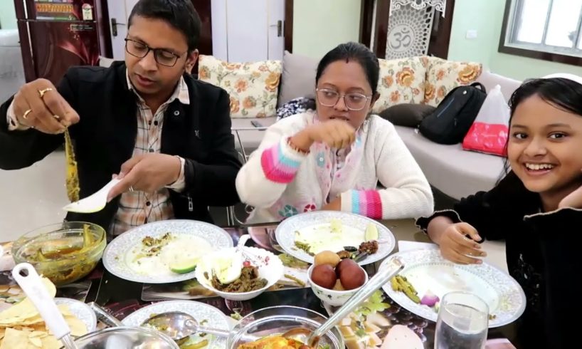 Nice Bengali Menu | Rice with Sorse Pabda | Chingri Mach Vapa | Kachki Mach | Kachur Shak & Lati