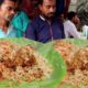 People Enjoying Hyderabadi Street Half Chicken Biryani 110 Rs/ & Full 200 Rs/ | Indian Street Food