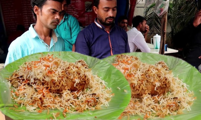 People Enjoying Hyderabadi Street Half Chicken Biryani 110 Rs/ & Full 200 Rs/ | Indian Street Food