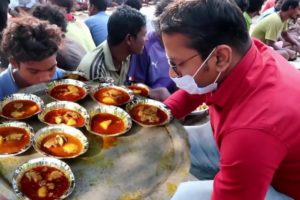 Small Arrangements for The Needy People | Rice with Mutton Curry | Potato Cauliflower Curry