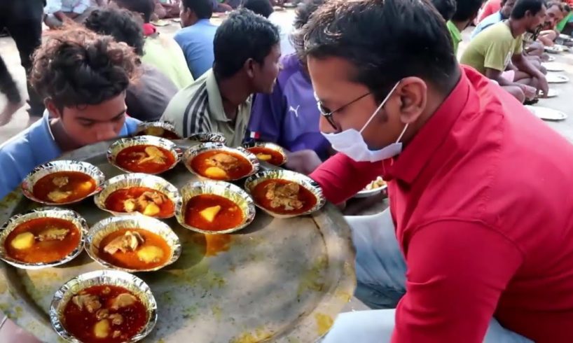 Small Arrangements for The Needy People | Rice with Mutton Curry | Potato Cauliflower Curry