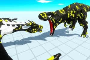 BATMAN T-REX vs BATMAN DRAGON DEATH RUN - Animal Revolt Battle Simulator ARBS