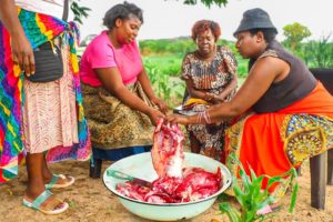 Bizarre African Food!! Zimbabwe Village Cooks Whole Cow!!