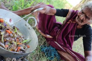 Brinjal Recipe | 100 Years Old Granny Cooking Yummy Brinjal Recipe | BestRecipe