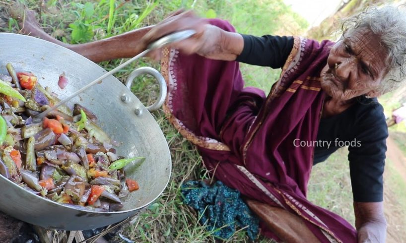 Brinjal Recipe | 100 Years Old Granny Cooking Yummy Brinjal Recipe | BestRecipe