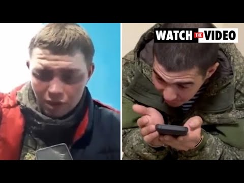Captured Russian soldiers weep after surrendering in Ukraine