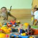 Cute Animals, Baby Monkey LUAN With Tiny NINA Playing Toys