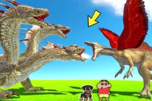 HYDRA vs EVERY UNIT | SHINCHAN and CHOP Fights DINOSAUR😱|Animal Battle Simulator😂Funny game in Hindi