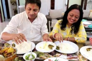 Holi Special Lunch | Rice | Mutton Curry | Nice Husband & Wife Eating Show