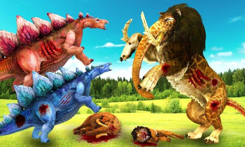 Lion and Elephant Attacks Forest Wild Animals | Monster Lion Fights to Cartoon Animals