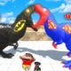 SUPERMAN T-REX vs BATMAN T-REX😱|SHINCHAN and CHOP fight DINOSAURS|😂Funny game in Hindi animal revolt