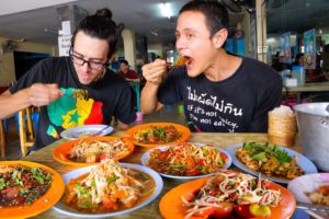 Spicy Street Food - WE ARE CRYING!! 🌶️ Papaya Salad + Beef Hot Pot!! | Khon Kaen, Thailand