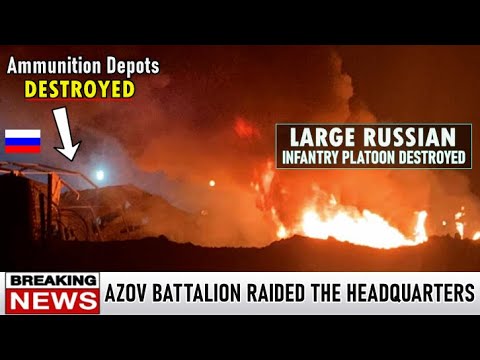 A Large Russian infantry platoon destroyed by Ukrainian elite forces in Mariupol!