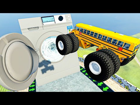 EXTREME Double Mega Ramp Jumps #71 Cars Bus Monster Trucks Crashes Compilation | Beamng Drive Game