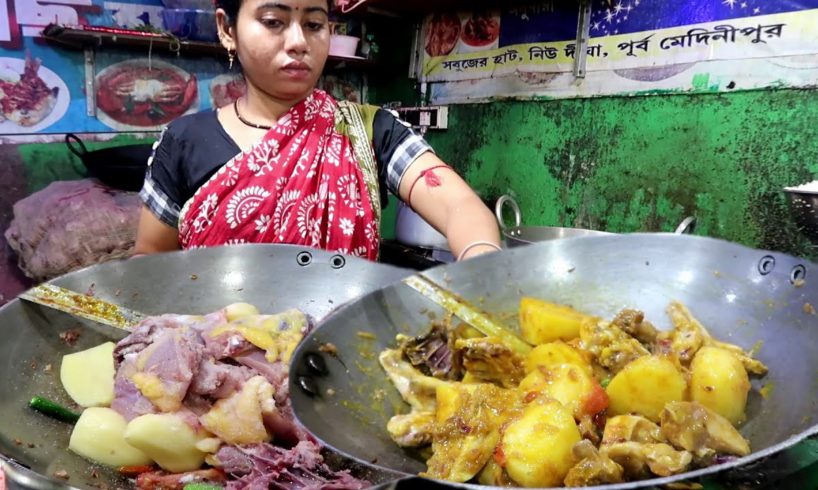 Hard Working Husband & Wife Preparing Desi Murgir ( Chicken ) Jhol | New Digha Market West Bengal