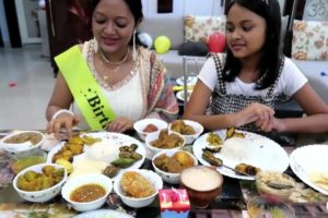 Huge Birthday Menu | Special Arrangements | Rice | 8 Types of Fry | Mutton | Fish | Chutney | Ice