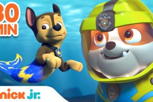 PAW Patrol Water Rescues! w/ Rubble & Chase 🌊 | 30 Minute Compilation | Nick Jr.