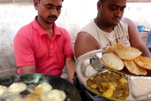 Patna Baiju Keshri Vai Ka Puri Jilebo | Breakfast Time in Bihar Street | Price 15 Rs/ ( 5 Puri )