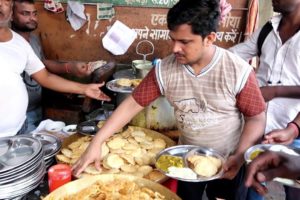 Patna Nasta Dokan | 40 Rs Plate ( 5 Kachori | 2 Jilebi | Dahi Vada ) | Indian Street Breakfast