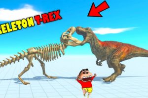 SKELETON T-REX vs UPGRADED T-REX & EVERY UNIT | SHINCHAN and CHOP fight DINOSAURS😱|😂Hindi ARBS