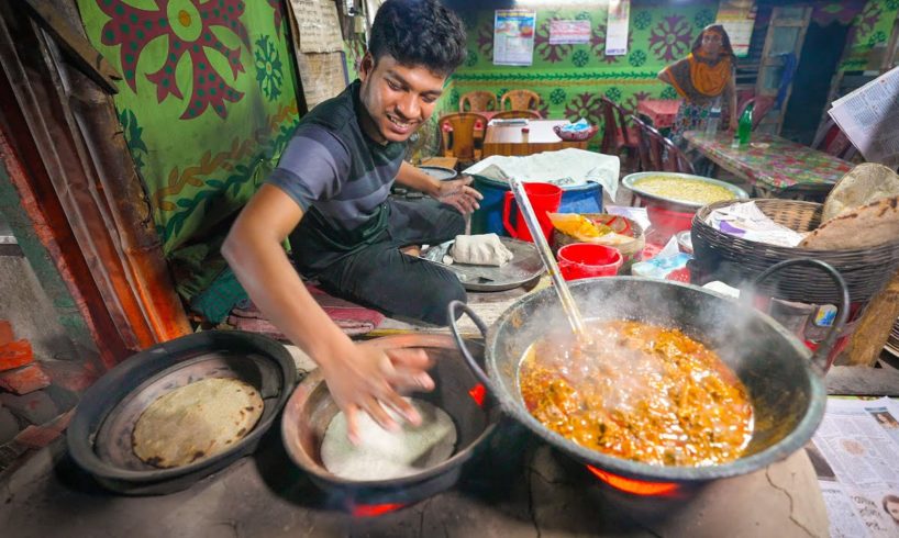 Tastiest Bangladeshi Street Food!! Kalai Roti Making + Eggplant Vorta! | Kushtia, Bangladesh